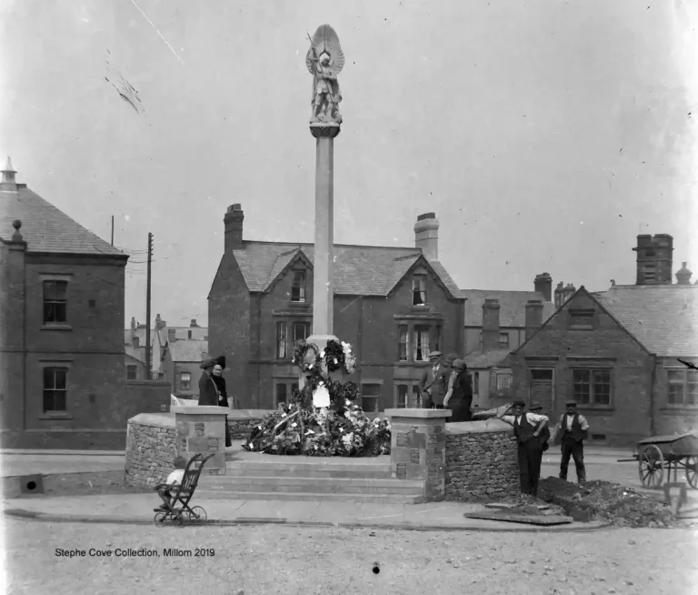 The war memorial in the 1920s